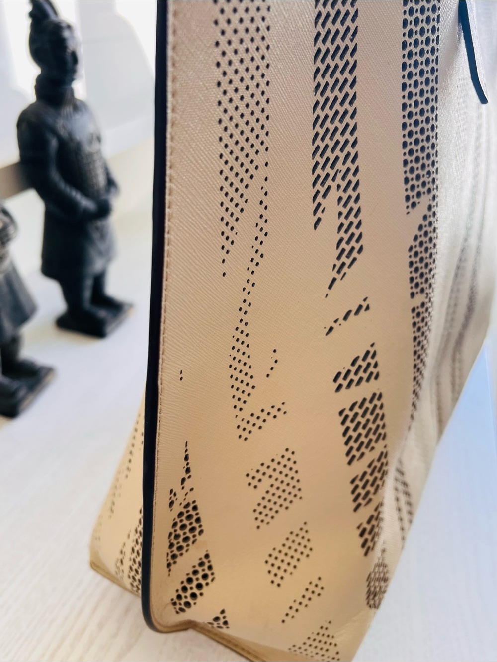 henri bendel Beige Laser-Cut Tote with Long Straps - Picture 6 of 12